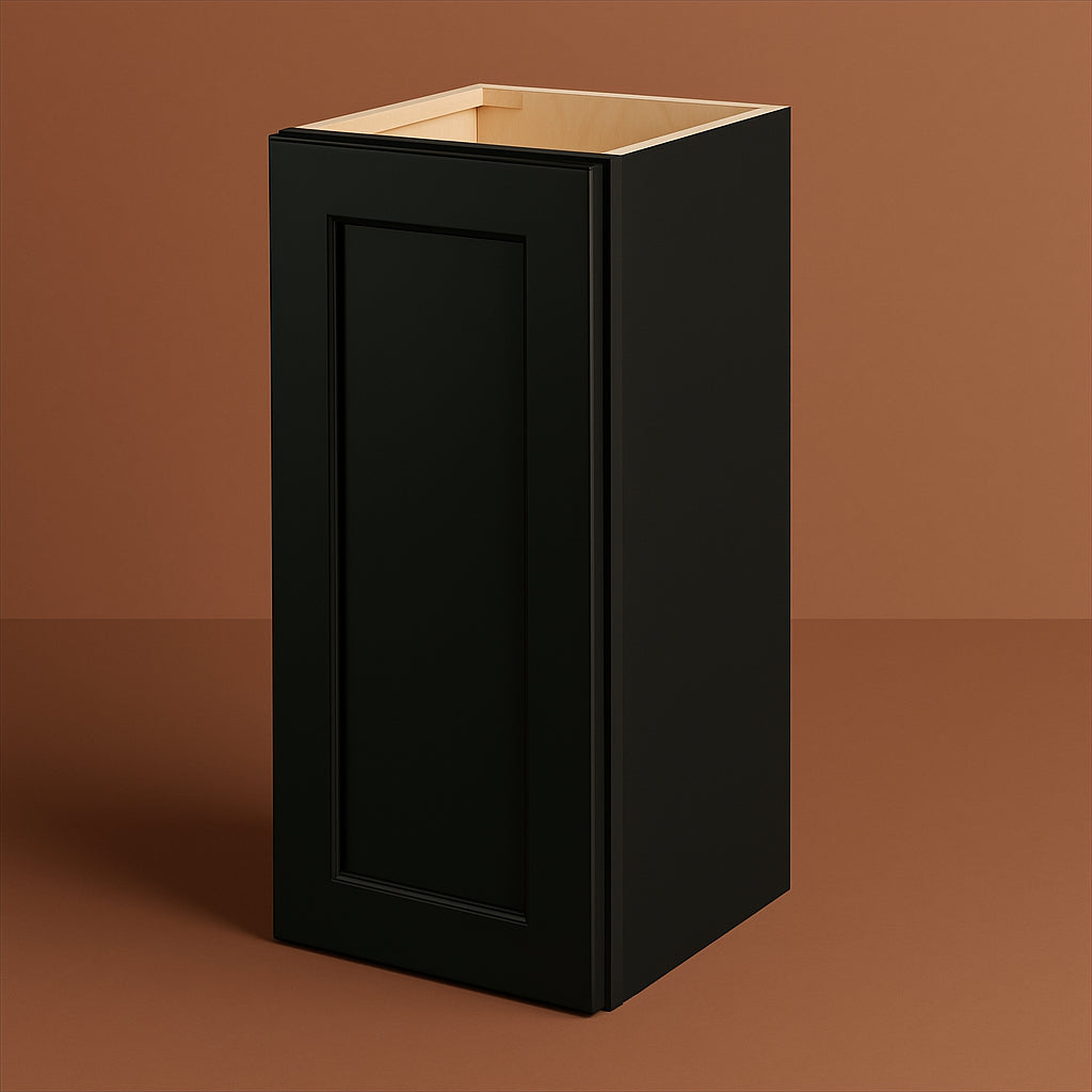 Hampton Bay Avondale Raven Black Shaker Wall Kitchen Cabinet, 12x12x30 Inches
