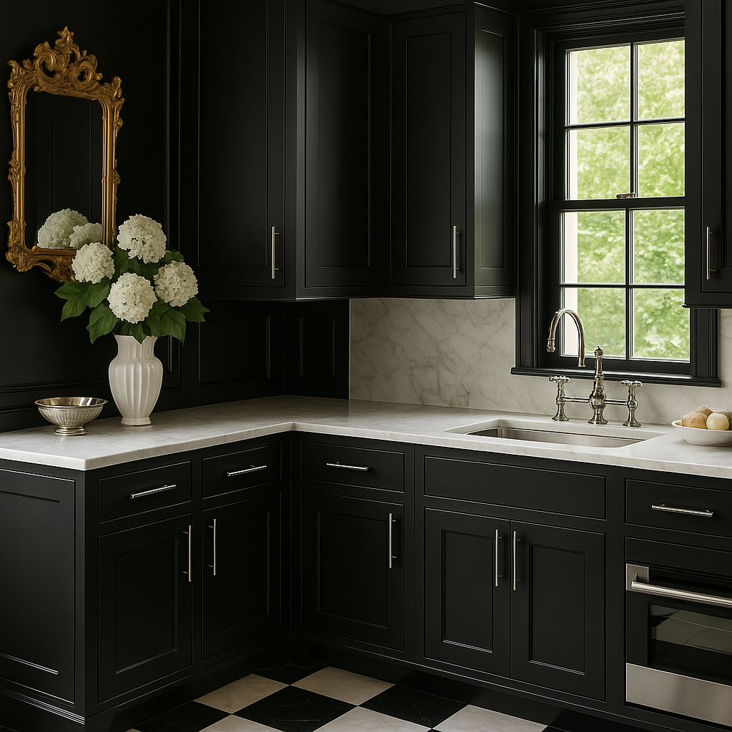 Hampton Bay Avondale Raven Black Shaker Wall Kitchen Cabinet, 12x12x30 Inches