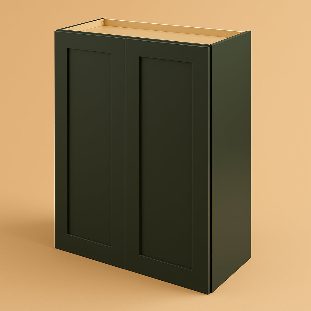 Hampton Bay Avondale 27 in. W x 12 in. D x 36 in. H Ready to Assemble Plywood Shaker Wall Kitchen Cabinet in Fern Green