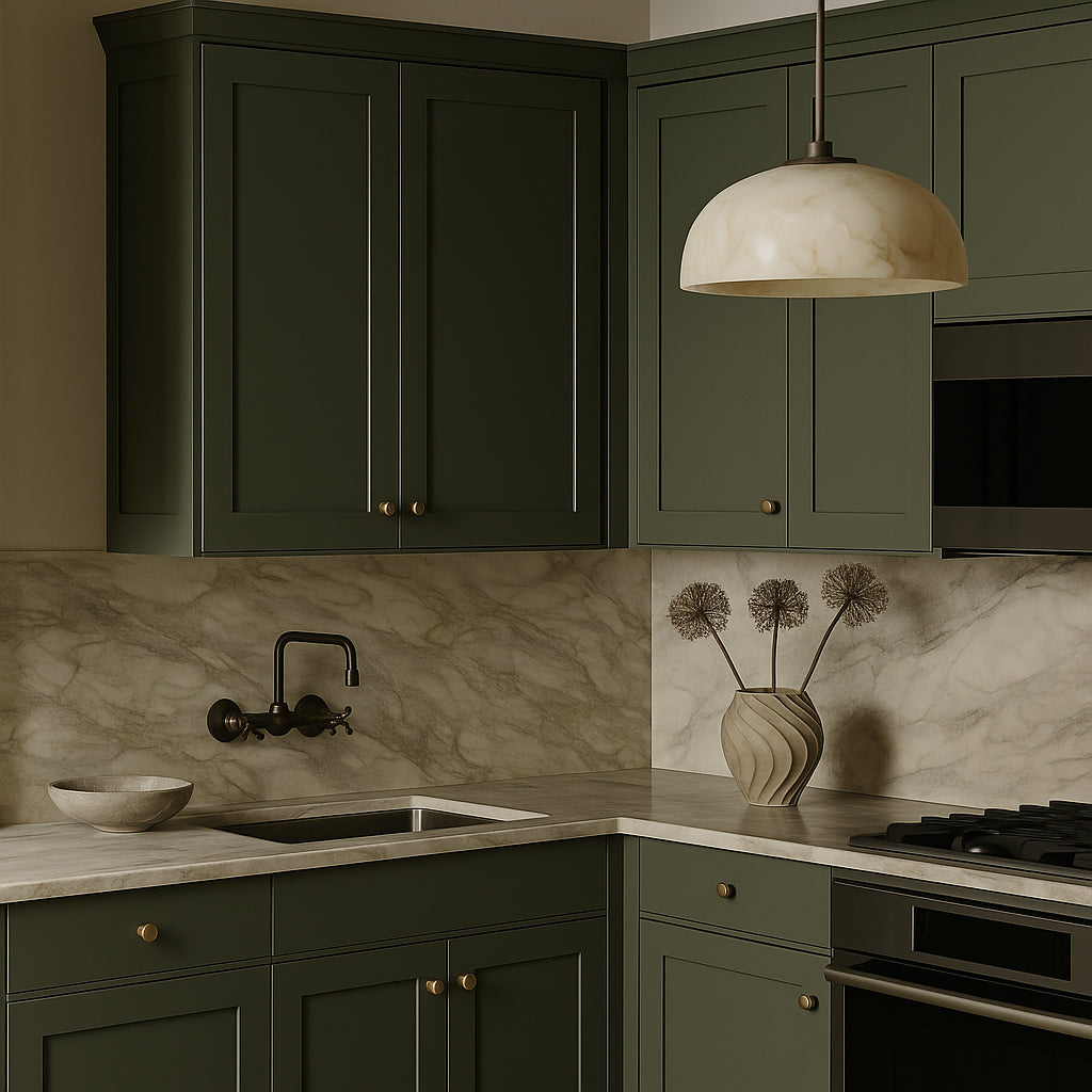 Hampton Bay Avondale 12" Fern Green Shaker Wall Cabinet