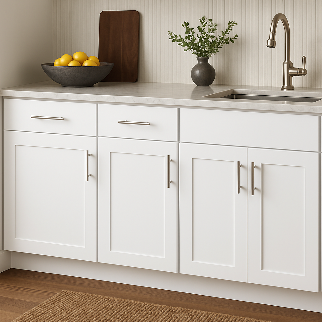 Hampton Bay Avondale Ready to Assemble Plywood Shaker Base Kitchen Cabinet in Alpine White
