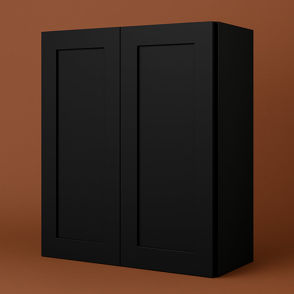 Hampton Bay Avondale 30 in. Shaker Wall Kitchen Cabinet in Raven Black