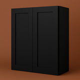 Hampton Bay Avondale 30 in. Shaker Wall Kitchen Cabinet in Raven Black