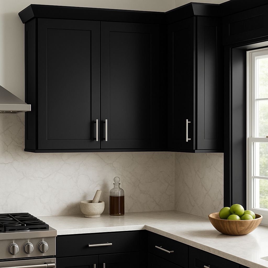 Hampton Bay Avondale 30 in. Shaker Wall Kitchen Cabinet in Raven Black