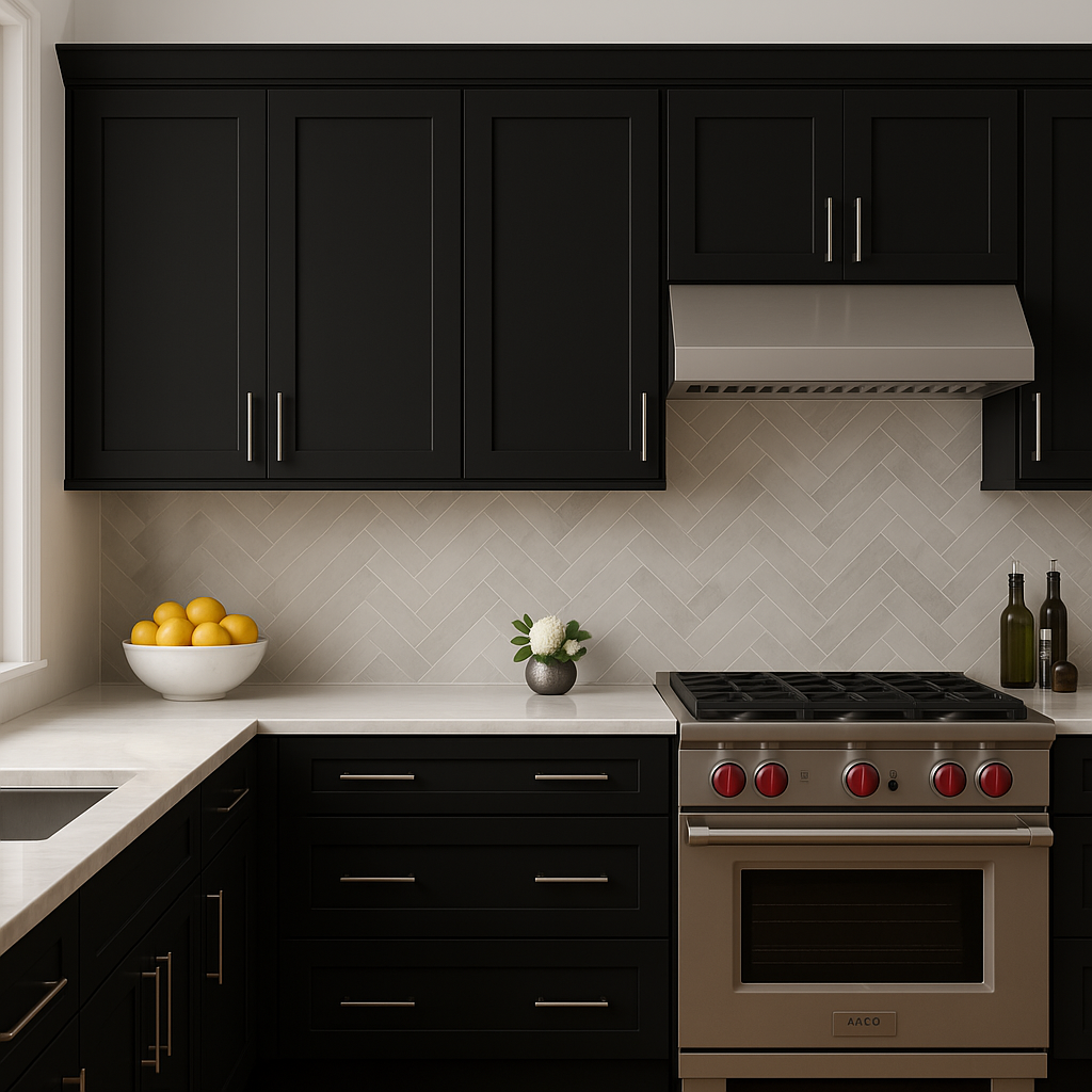 Hampton Bay Avondale 30 in. Shaker Wall Kitchen Cabinet in Raven Black