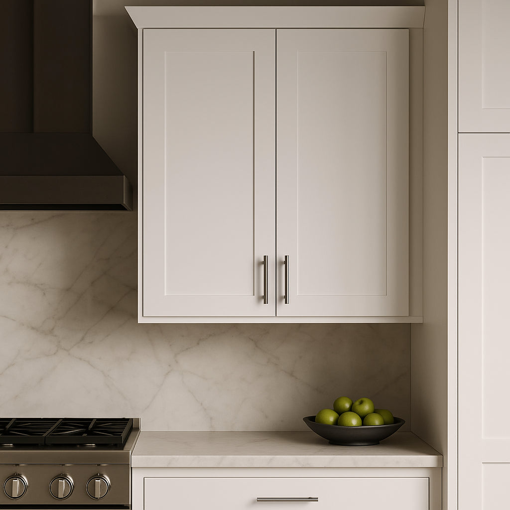 Hampton Bay Avondale 27 in. Alpine White Shaker Wall Kitchen Cabinet