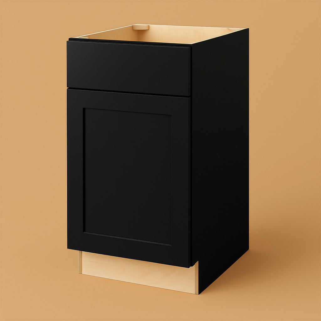Hampton Bay Avondale 18-inch Shaker Base Kitchen Cabinet in Raven Black