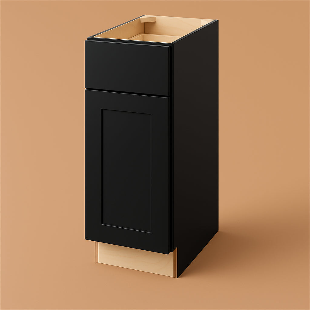 Hampton Bay Avondale Ready to Assemble Plywood Shaker Base Kitchen Cabinet in Raven Black