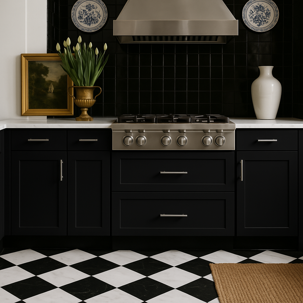 Hampton Bay Avondale Ready to Assemble Plywood Shaker Base Kitchen Cabinet in Raven Black