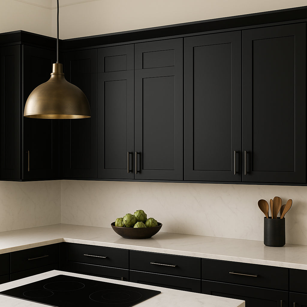 Hampton Bay Avondale Shaker Wall Kitchen Cabinet, Raven Black, 36x12x30