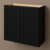 Hampton Bay Avondale Shaker Wall Kitchen Cabinet, Raven Black, 36x12x30