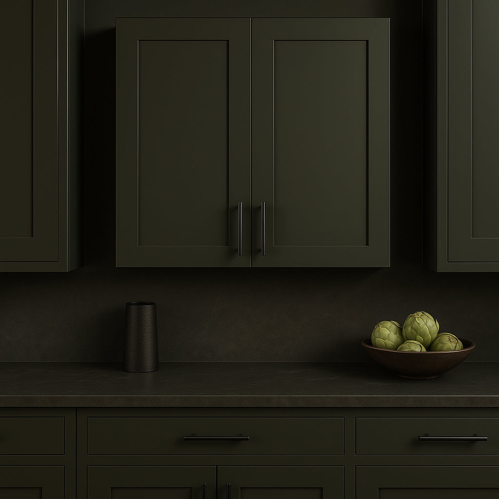Hampton Bay Avondale 30 in. W x 12 in. D x 30 in. H Ready to Assemble Plywood Shaker Wall Kitchen Cabinet in Fern Green