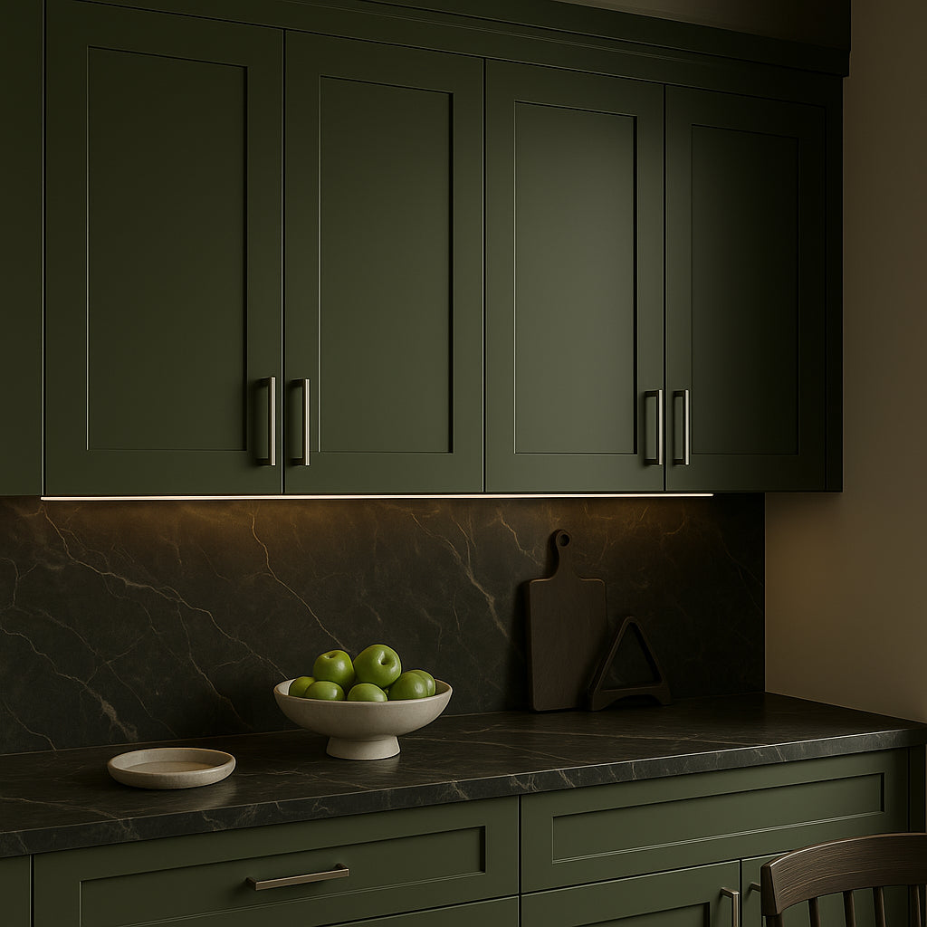 Hampton Bay Avondale 30 in. W x 12 in. D x 30 in. H Ready to Assemble Plywood Shaker Wall Kitchen Cabinet in Fern Green
