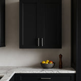 Hampton Bay Avondale 30 in. W x 12 in. D x 36 in. H Ready to Assemble Plywood Shaker Wall Kitchen Cabinet in Raven Black