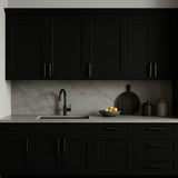 Hampton Bay Avondale 30 in. W x 12 in. D x 36 in. H Ready to Assemble Plywood Shaker Wall Kitchen Cabinet in Raven Black