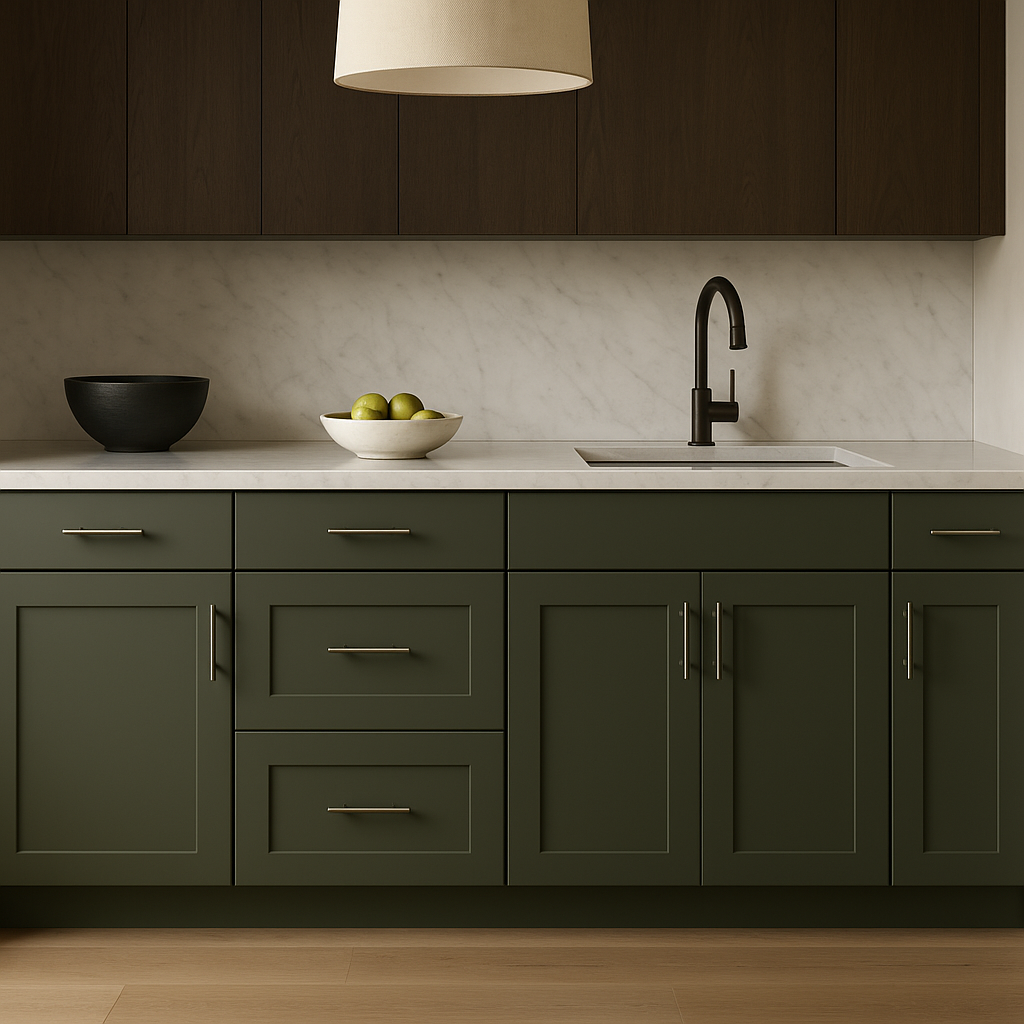 Hampton Bay Avondale 18-inch Fern Green Shaker Base Kitchen Cabinet