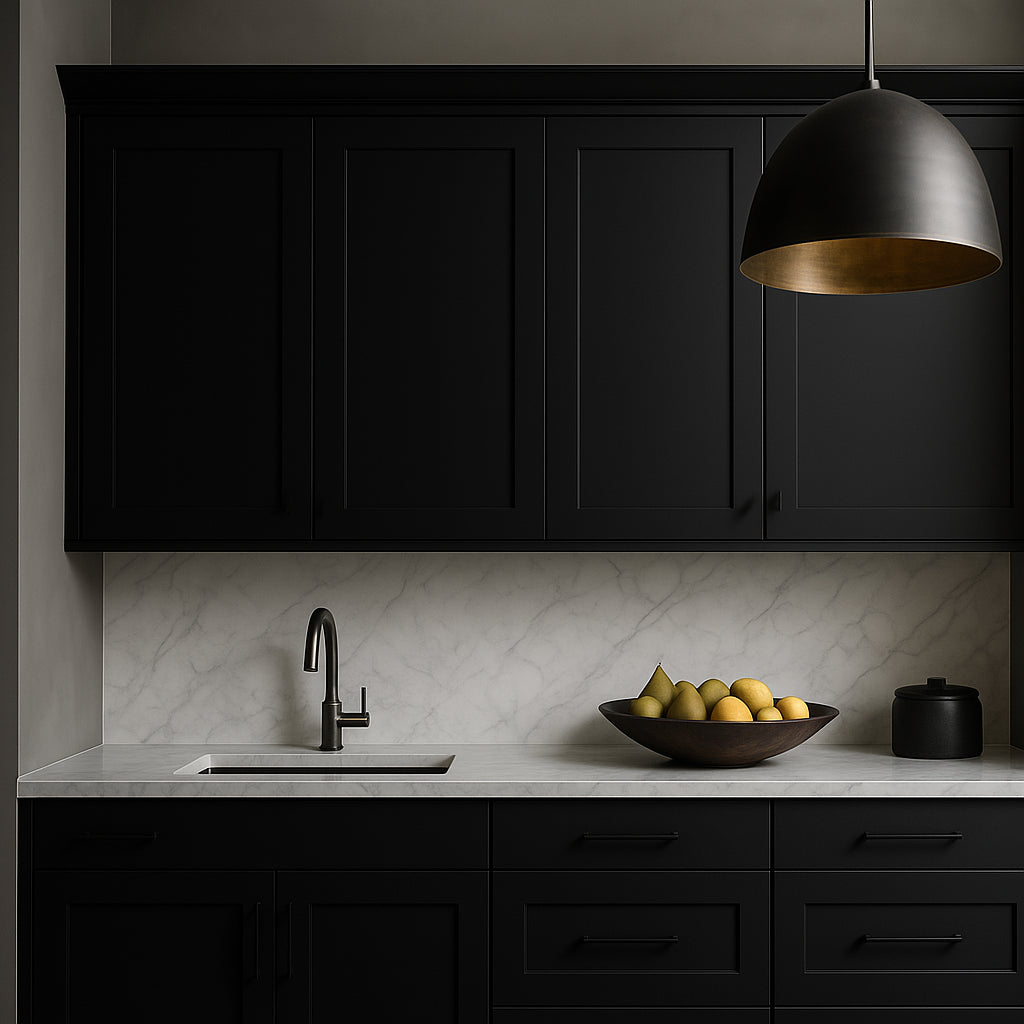Hampton Bay Avondale 24 in. Raven Black Shaker Wall Kitchen Cabinet