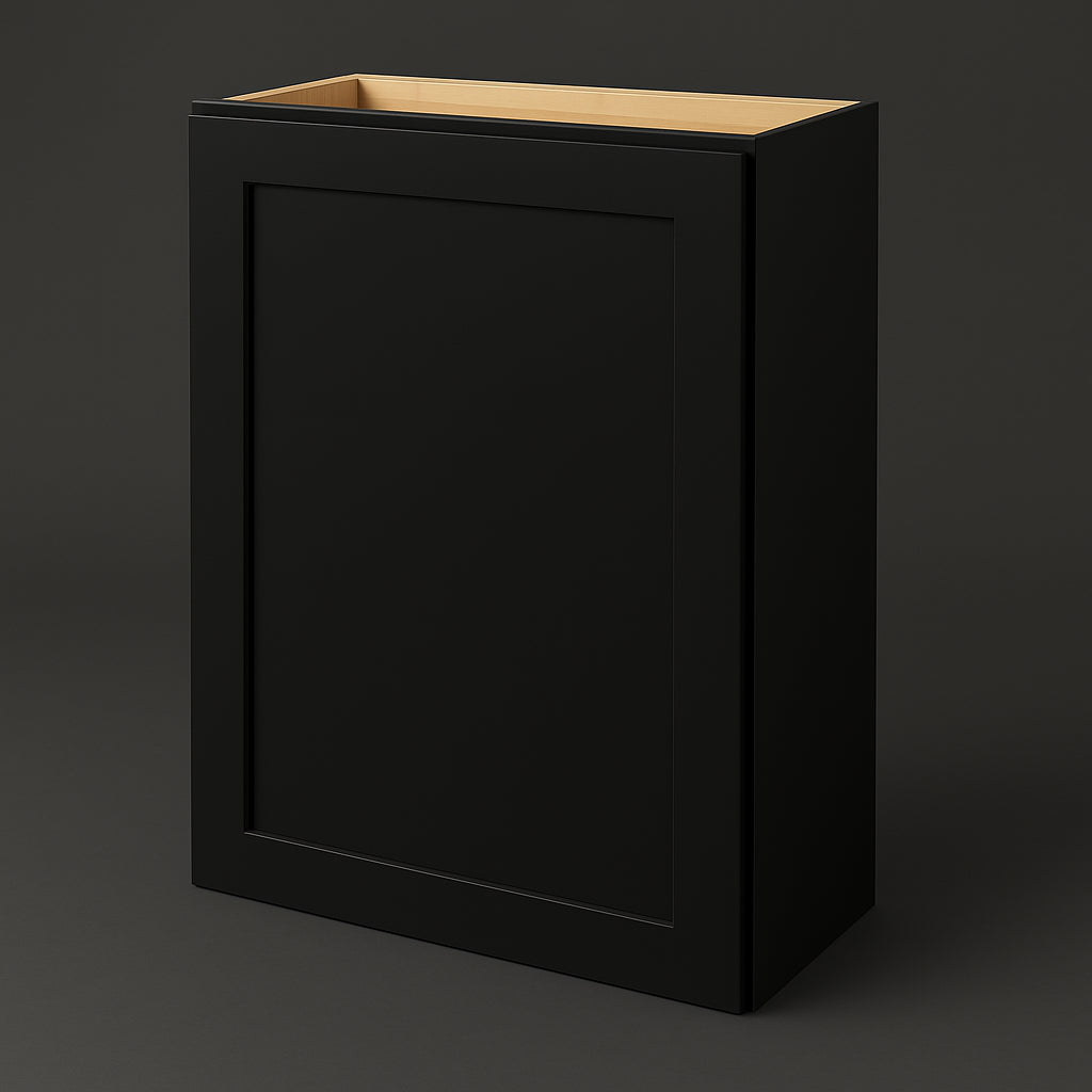 Hampton Bay Avondale 24 in. Raven Black Shaker Wall Kitchen Cabinet