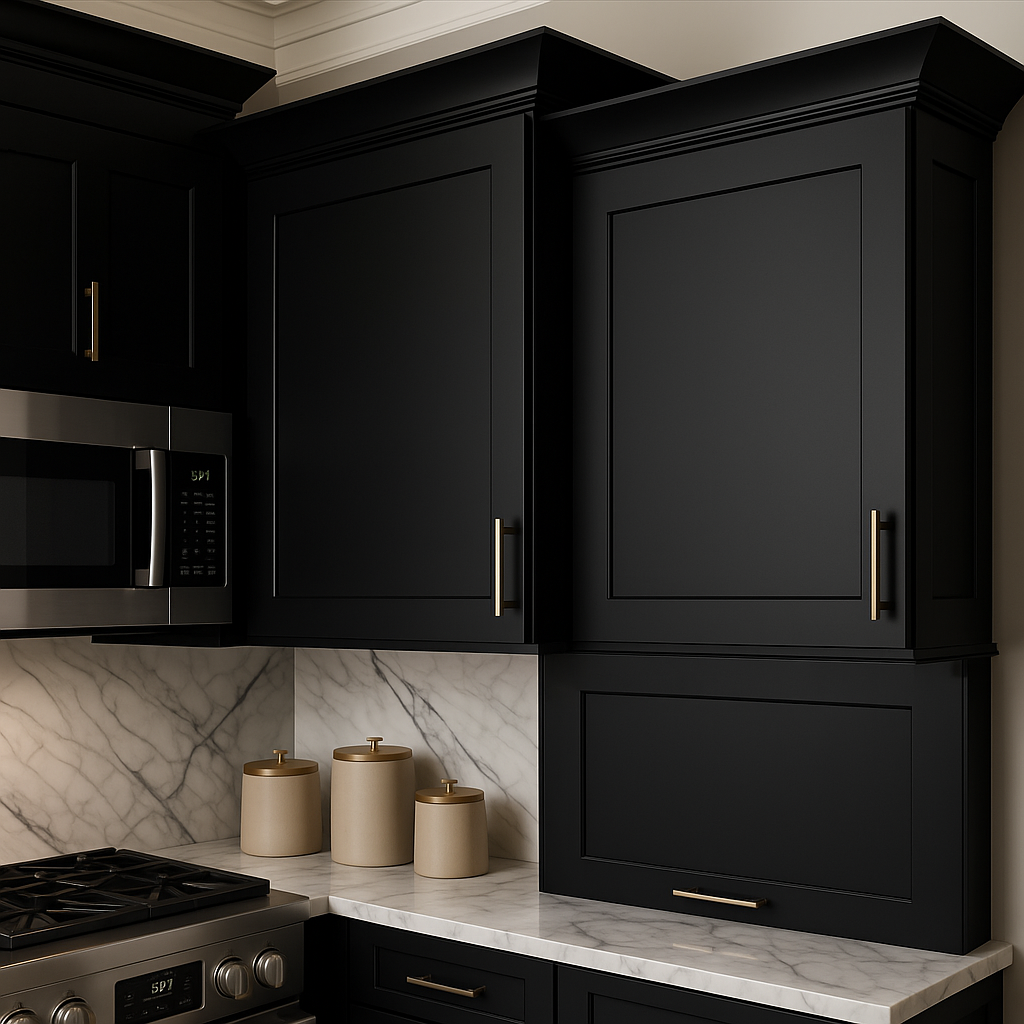 Hampton Bay Avondale 24 in. Raven Black Shaker Wall Kitchen Cabinet