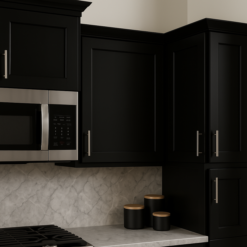 Hampton Bay Avondale 24 in. Raven Black Shaker Wall Kitchen Cabinet