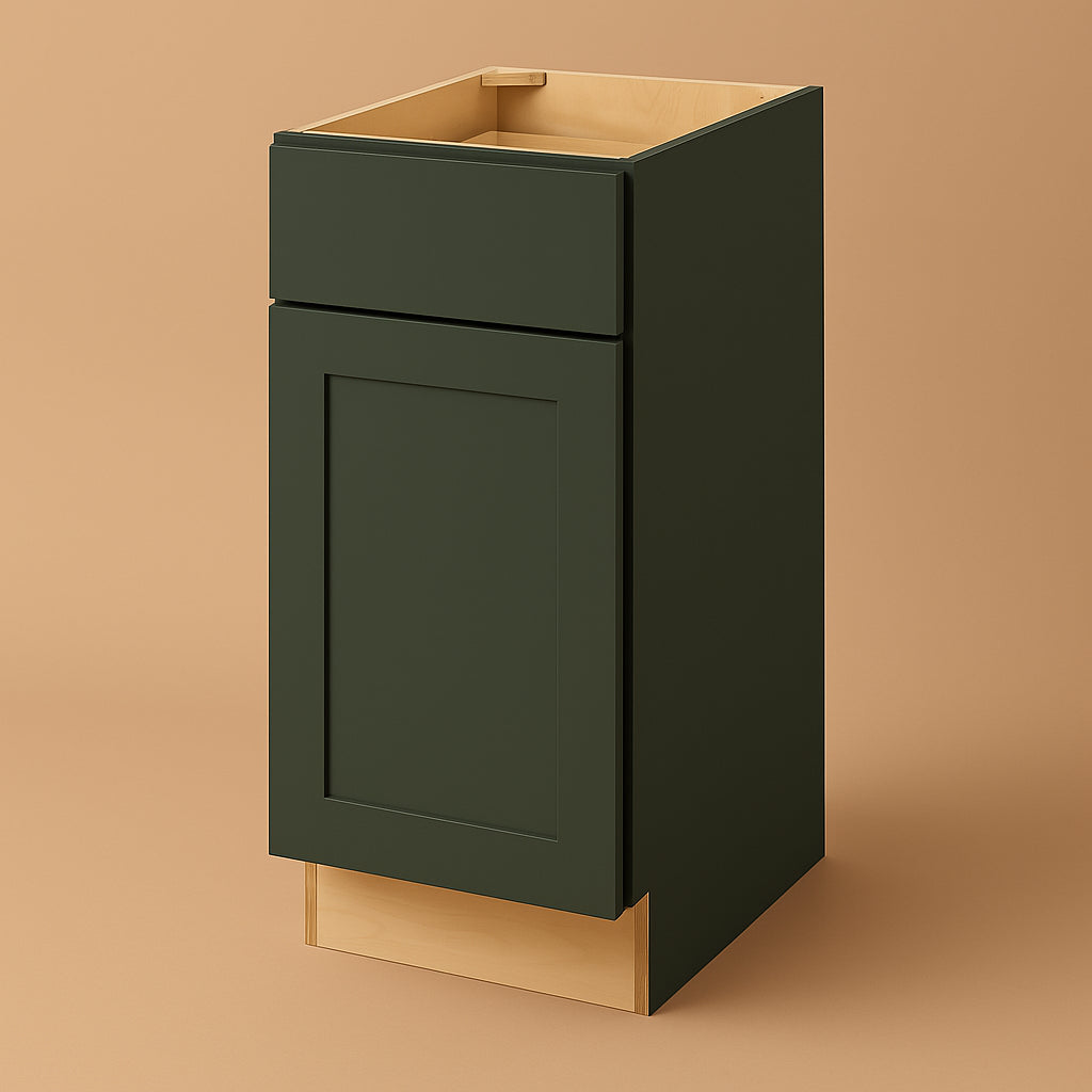 Hampton Bay Avondale 15-inch Fern Green Shaker Base Kitchen Cabinet