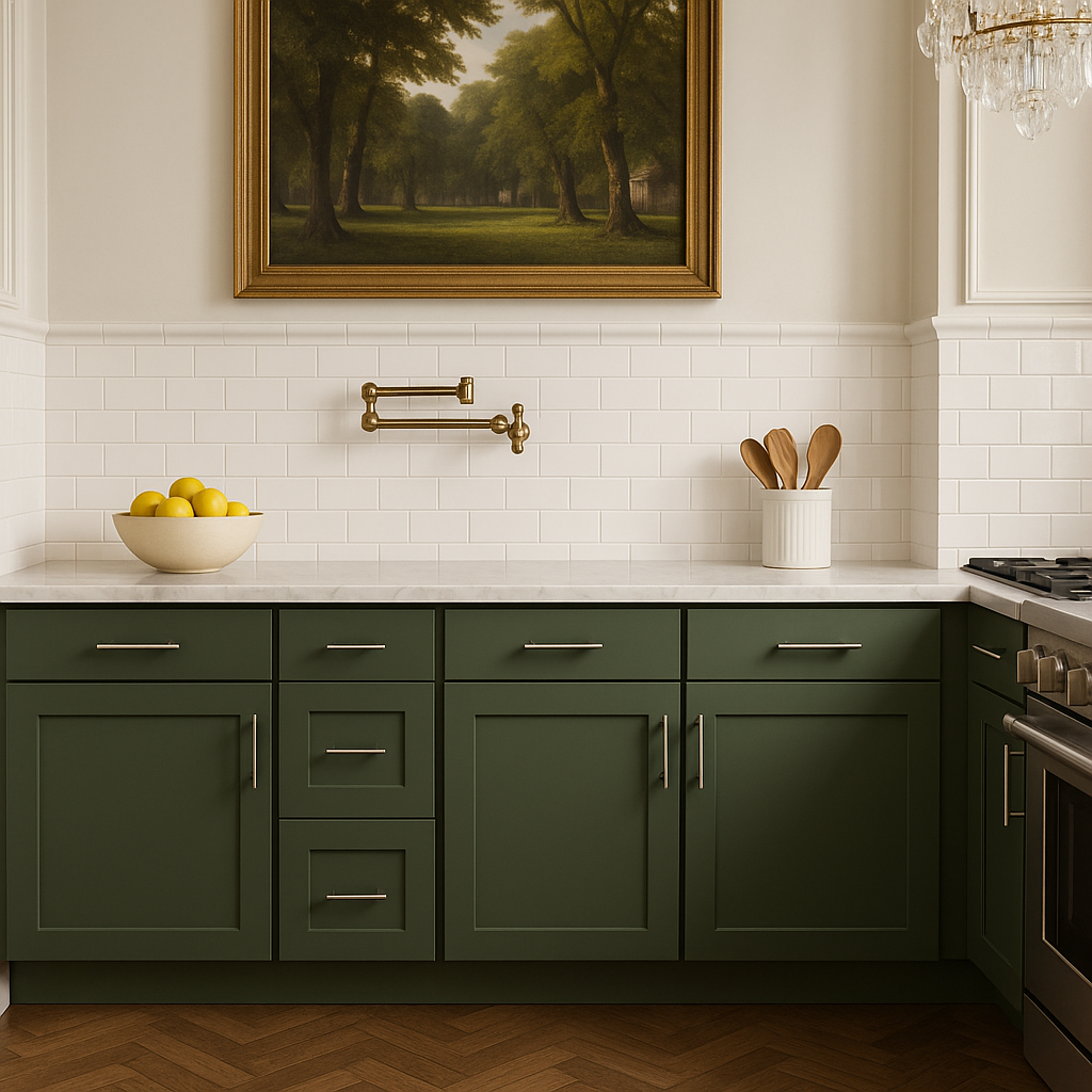 Hampton Bay Avondale 15-inch Fern Green Shaker Base Kitchen Cabinet