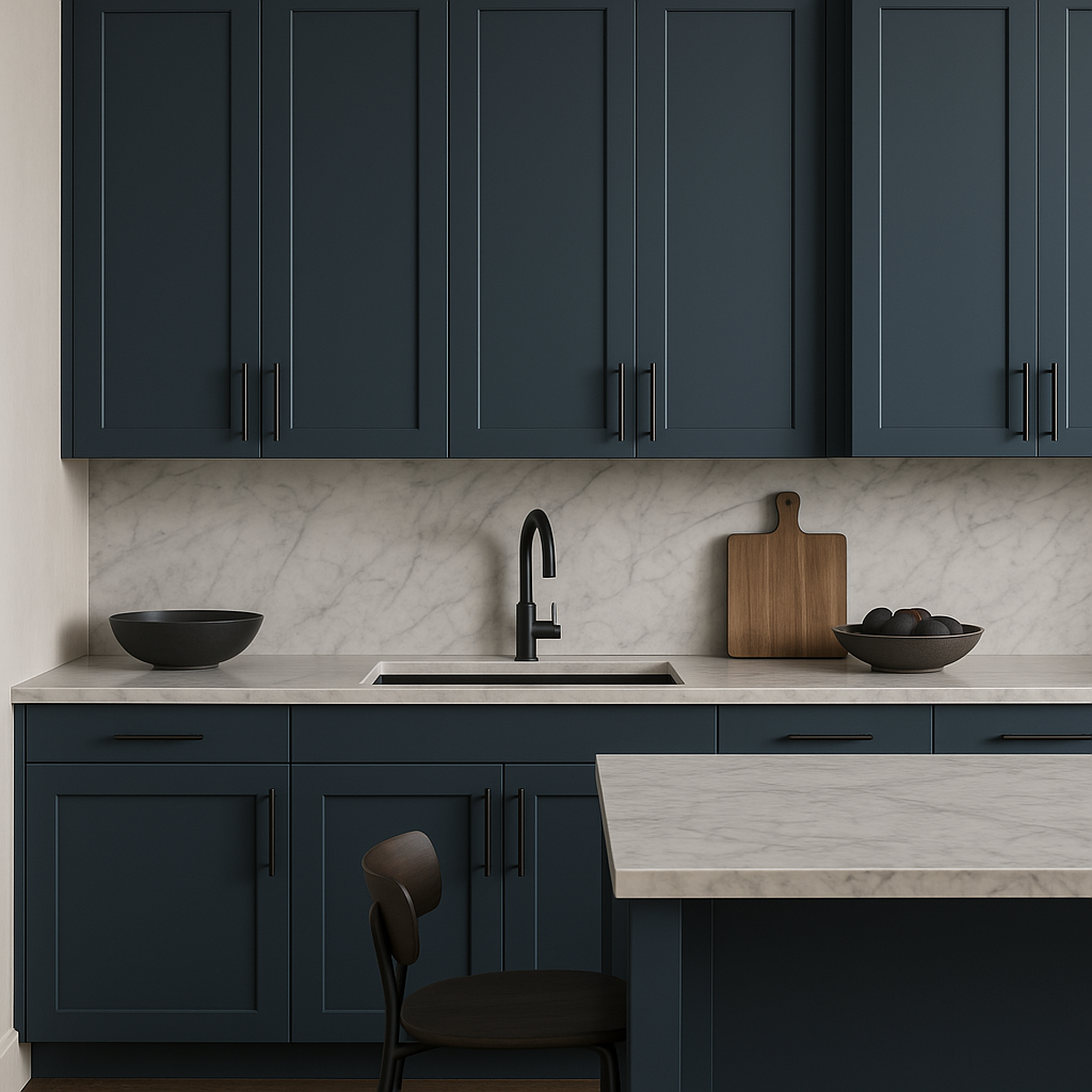 Hampton Bay Avondale Ink Blue Shaker Wall Kitchen Cabinet - 30x12x36