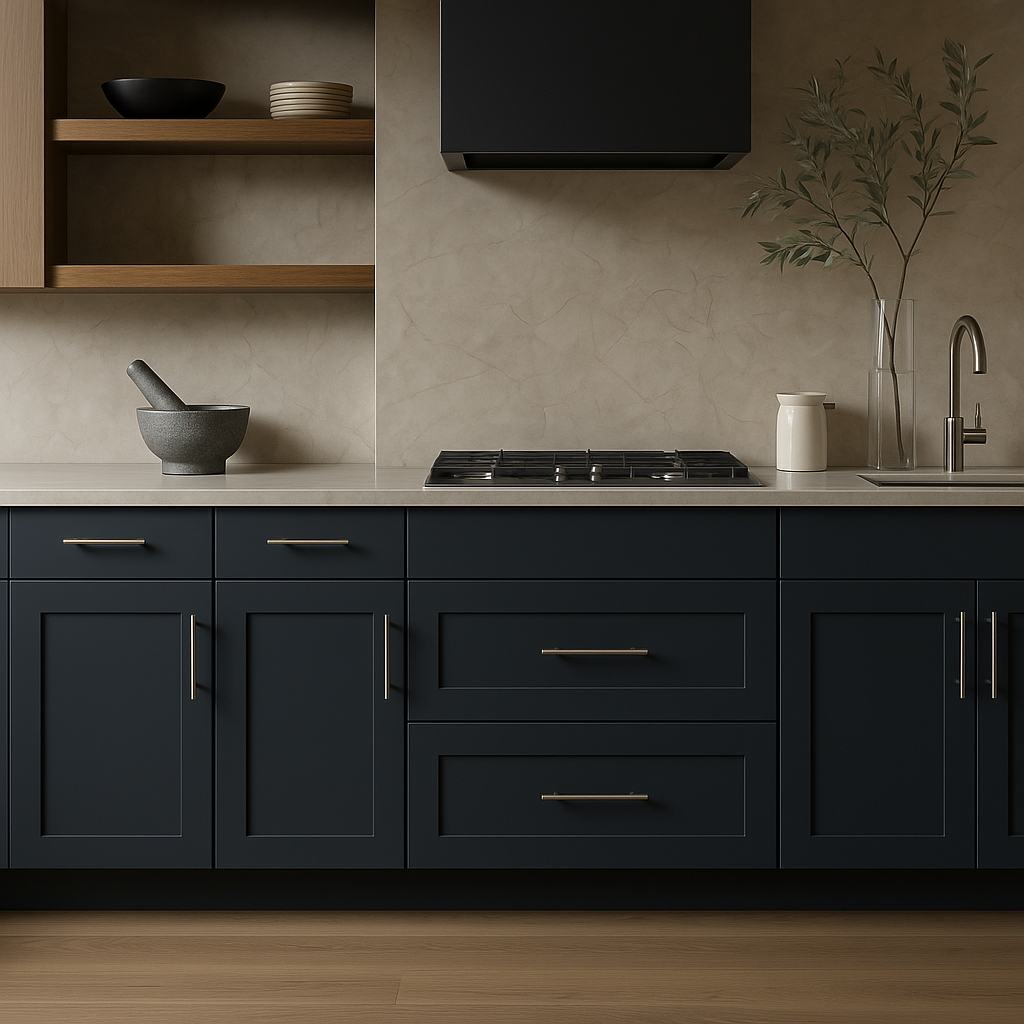 Hampton Bay Avondale Ink Blue Shaker Base Kitchen Cabinet - 15 in. W x 24 in. D x 34.5 in. H