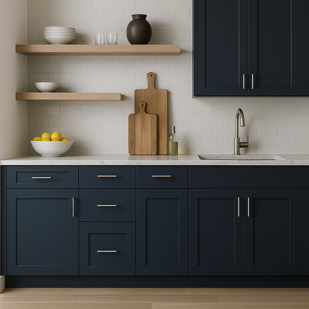 Hampton Bay Avondale Ink Blue Shaker Base Kitchen Cabinet - 15 in. W x 24 in. D x 34.5 in. H