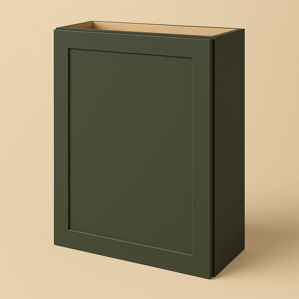 Hampton Bay Avondale 24 in. W x 12 in. D x 30 in. H Ready to Assemble Plywood Shaker Wall Kitchen Cabinet in Fern Green