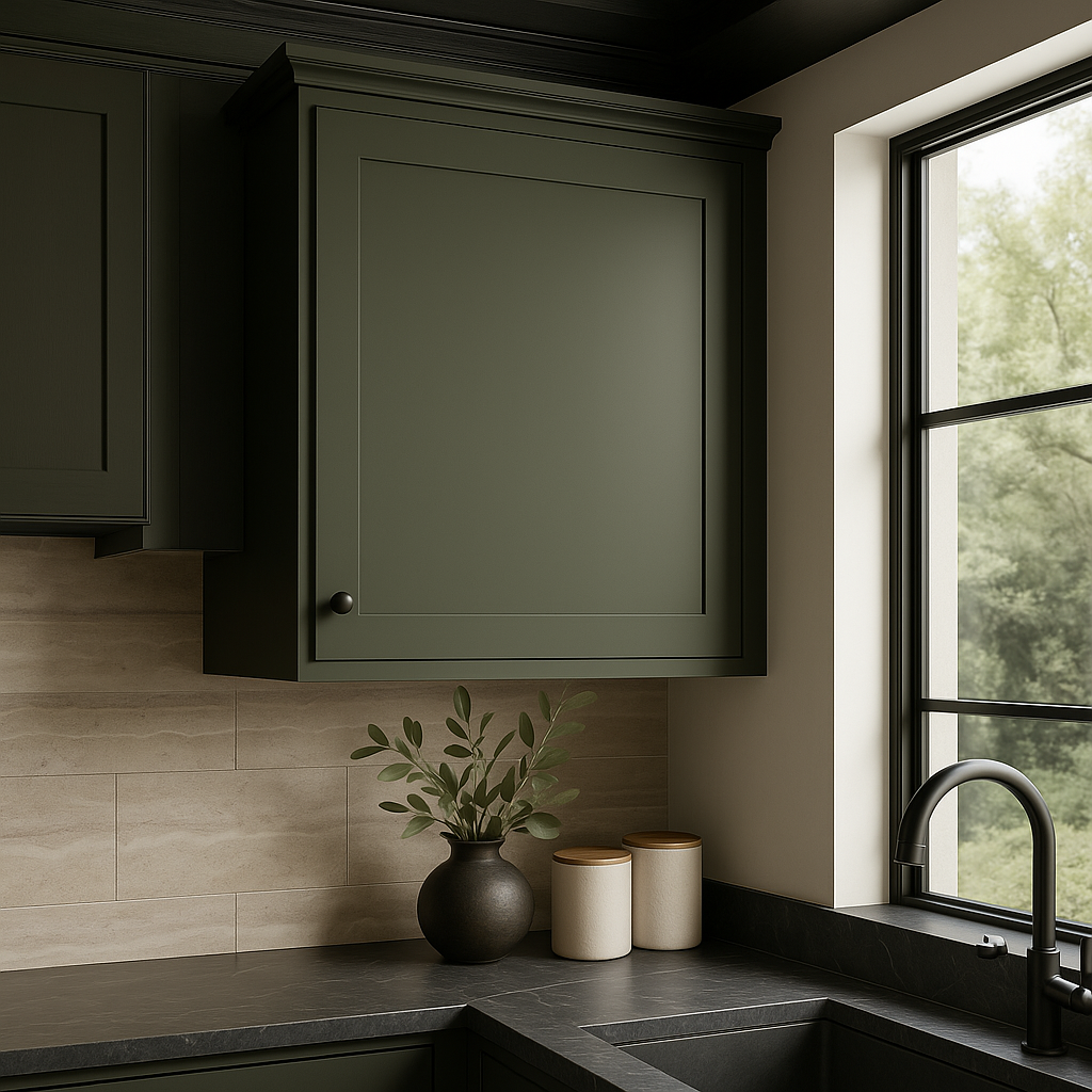 Hampton Bay Avondale 24 in. W x 12 in. D x 30 in. H Ready to Assemble Plywood Shaker Wall Kitchen Cabinet in Fern Green