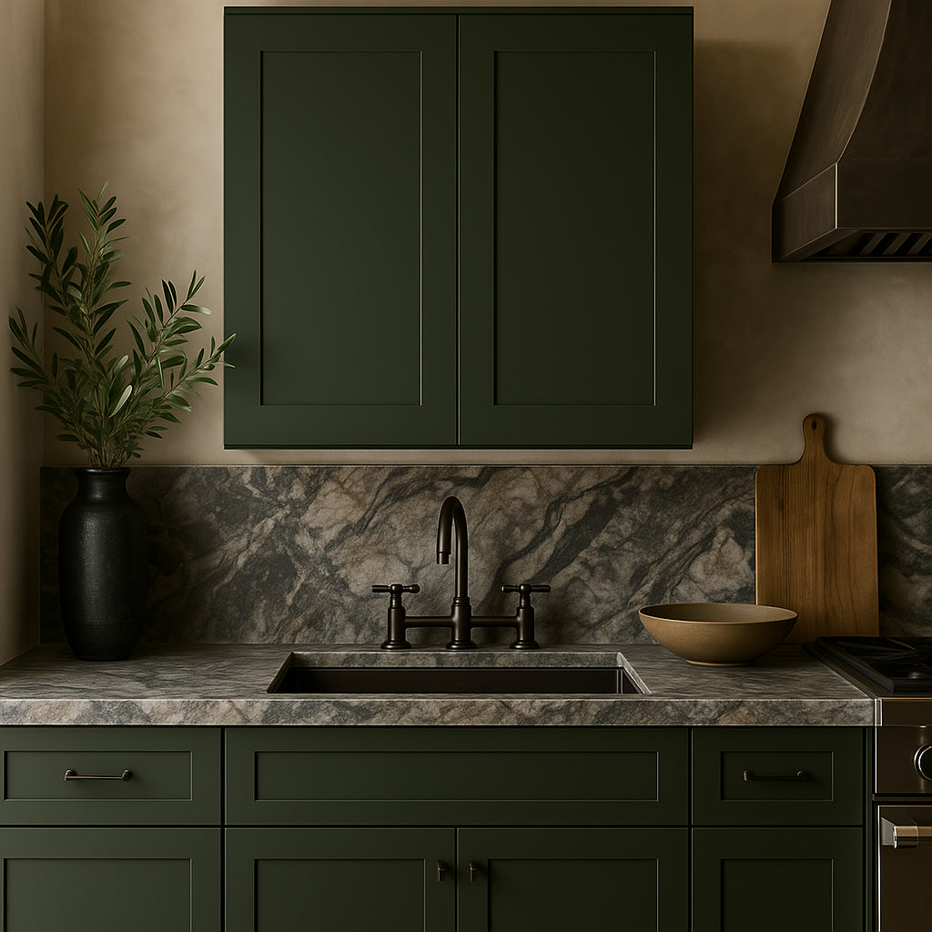 Hampton Bay Avondale 36 in. Fern Green Shaker Wall Kitchen Cabinet