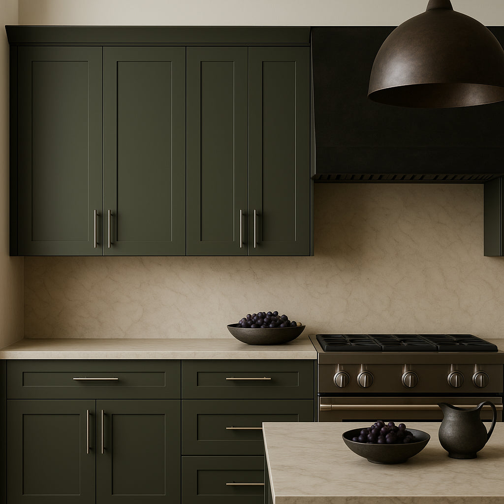 Hampton Bay Avondale 36 in. Fern Green Shaker Wall Kitchen Cabinet