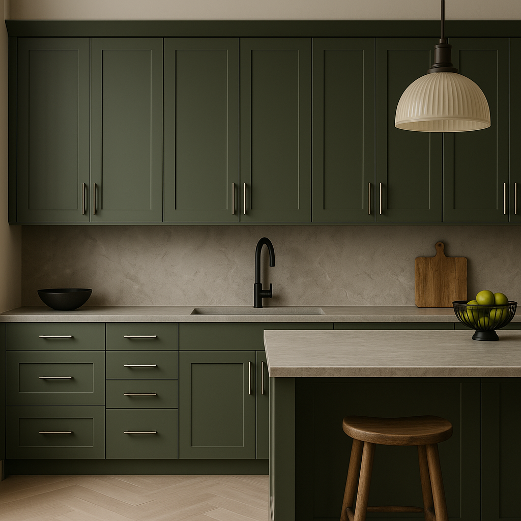 Hampton Bay Avondale 36 in. Fern Green Shaker Wall Kitchen Cabinet