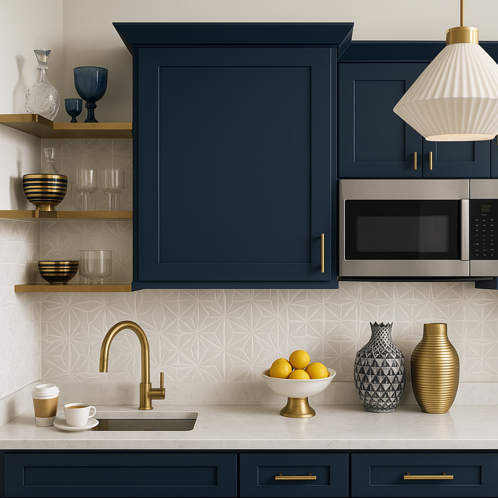 Hampton Bay Ink Blue Shaker Wall Kitchen Cabinet - 24x12x30 Inches