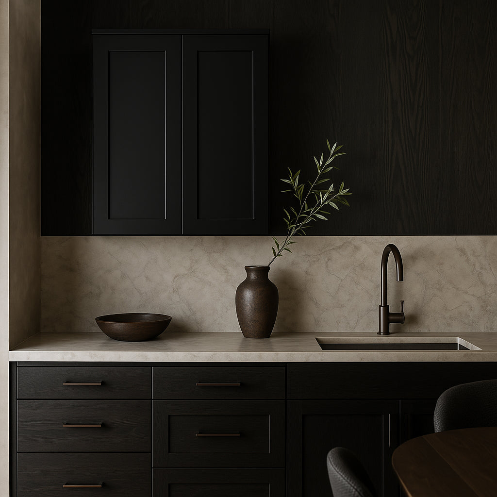 Hampton Bay Avondale 27-inch Raven Black Shaker Wall Kitchen Cabinet