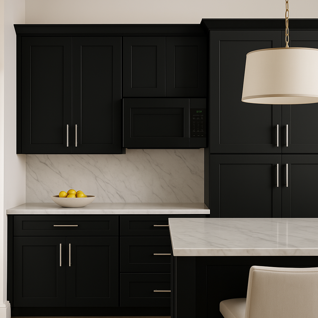 Hampton Bay Avondale 27-inch Raven Black Shaker Wall Kitchen Cabinet
