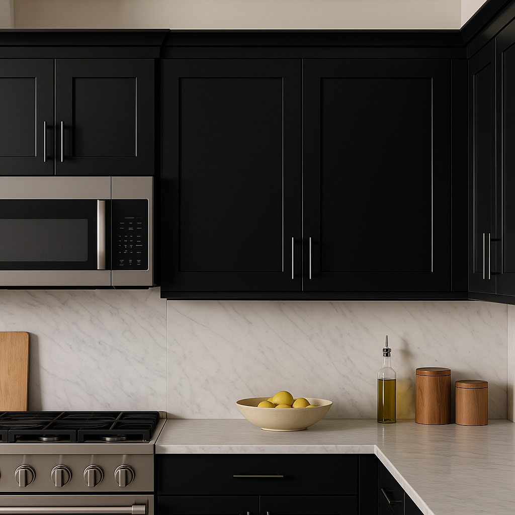 Hampton Bay Avondale 27-inch Raven Black Shaker Wall Kitchen Cabinet