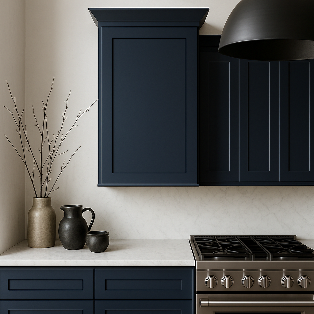Hampton Bay Avondale Ink Blue Shaker Wall Kitchen Cabinet - 24x12x42