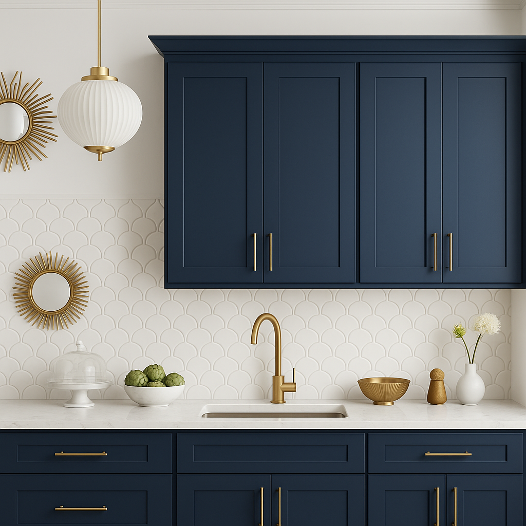 Hampton Bay Avondale Ink Blue Shaker Wall Kitchen Cabinet - 24x12x42