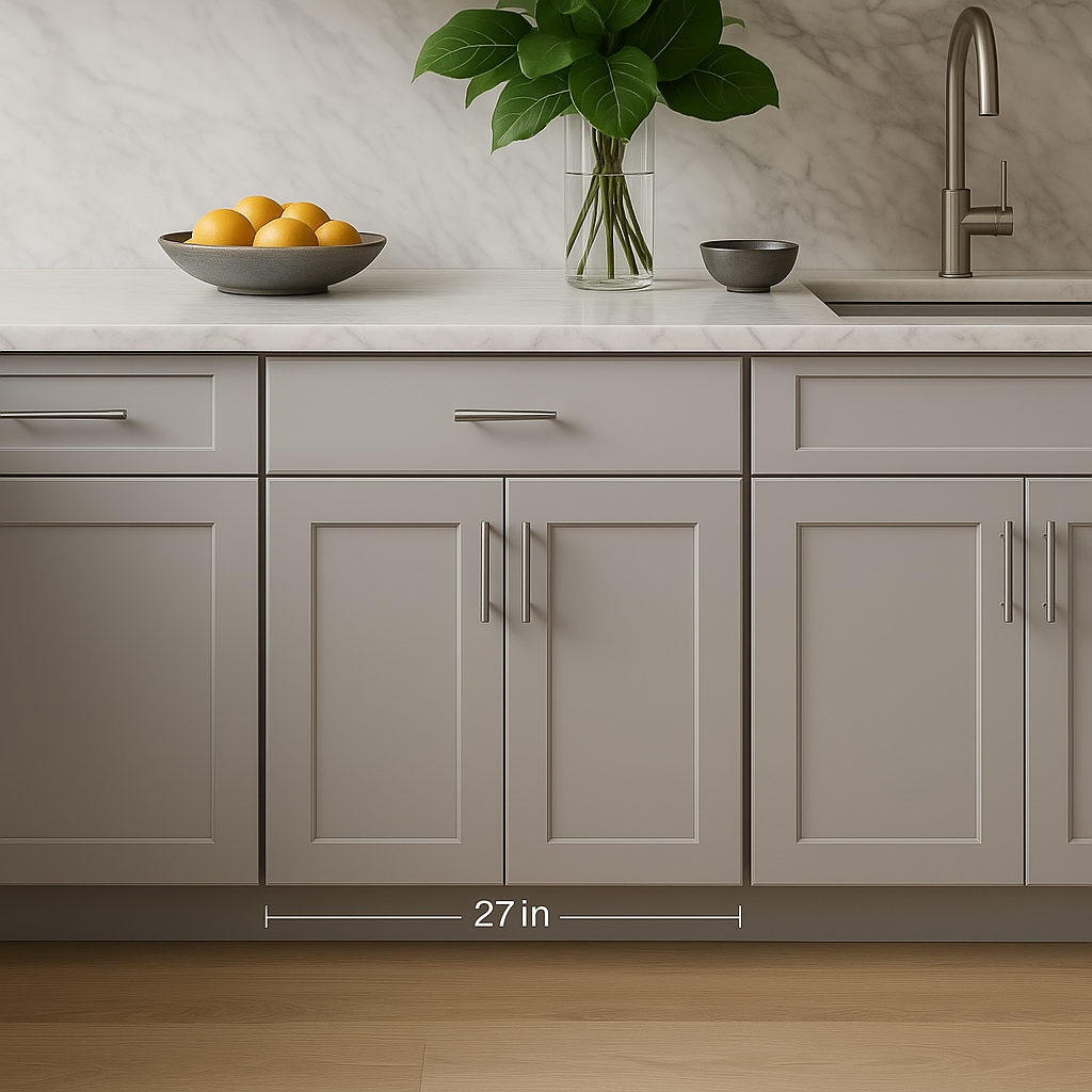 Hampton Bay Avondale 27-inch Dove Gray Shaker Base Kitchen Cabinet