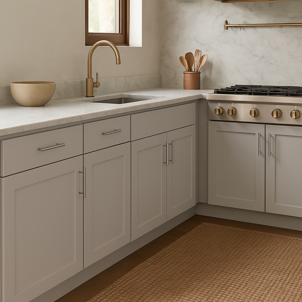 Hampton Bay Avondale 27-inch Dove Gray Shaker Base Kitchen Cabinet
