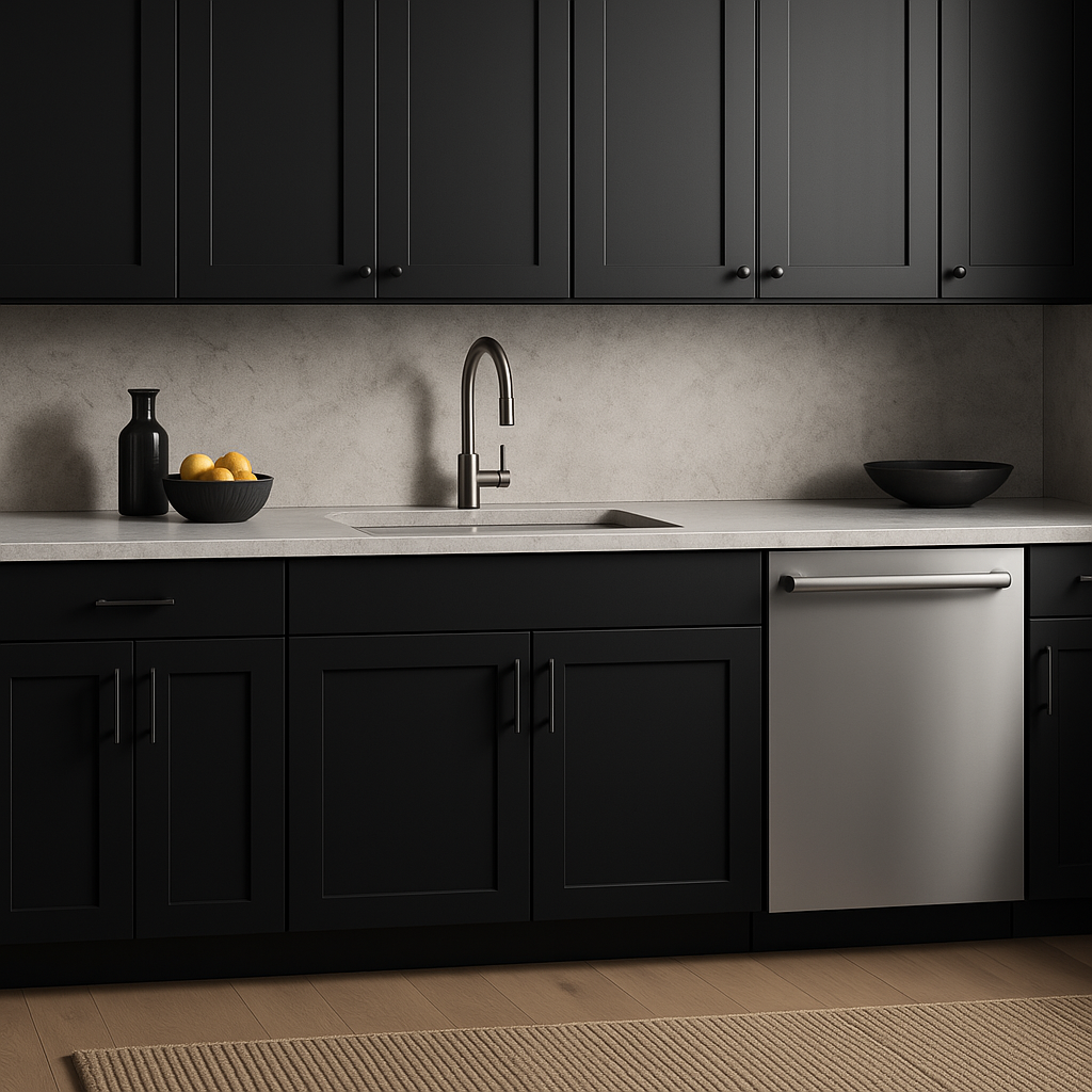 Hampton Bay Avondale 36" Shaker Sink Base Cabinet in Raven Black
