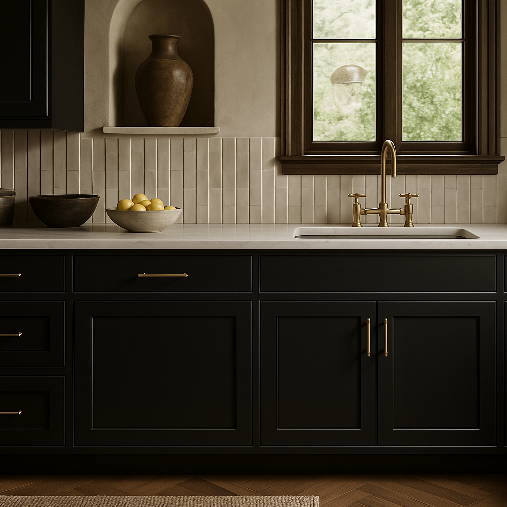 Hampton Bay Avondale 36" Shaker Sink Base Cabinet in Raven Black