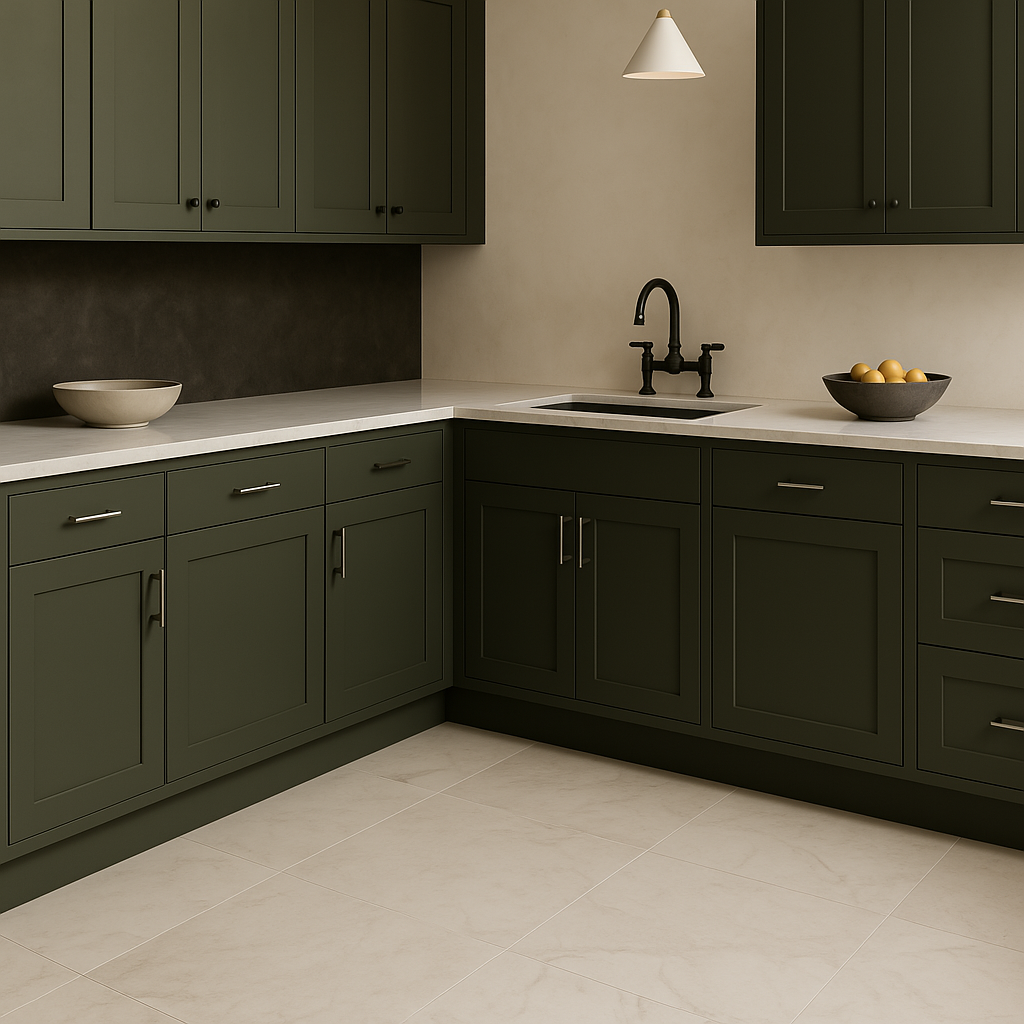Hampton Bay Avondale 24" Shaker Base Kitchen Cabinet in Fern Green