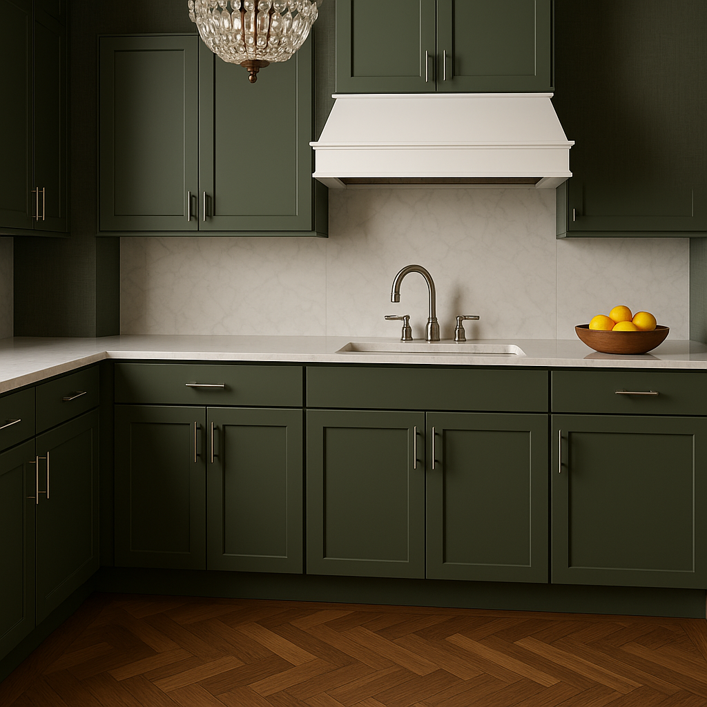Hampton Bay Avondale 24" Shaker Base Kitchen Cabinet in Fern Green