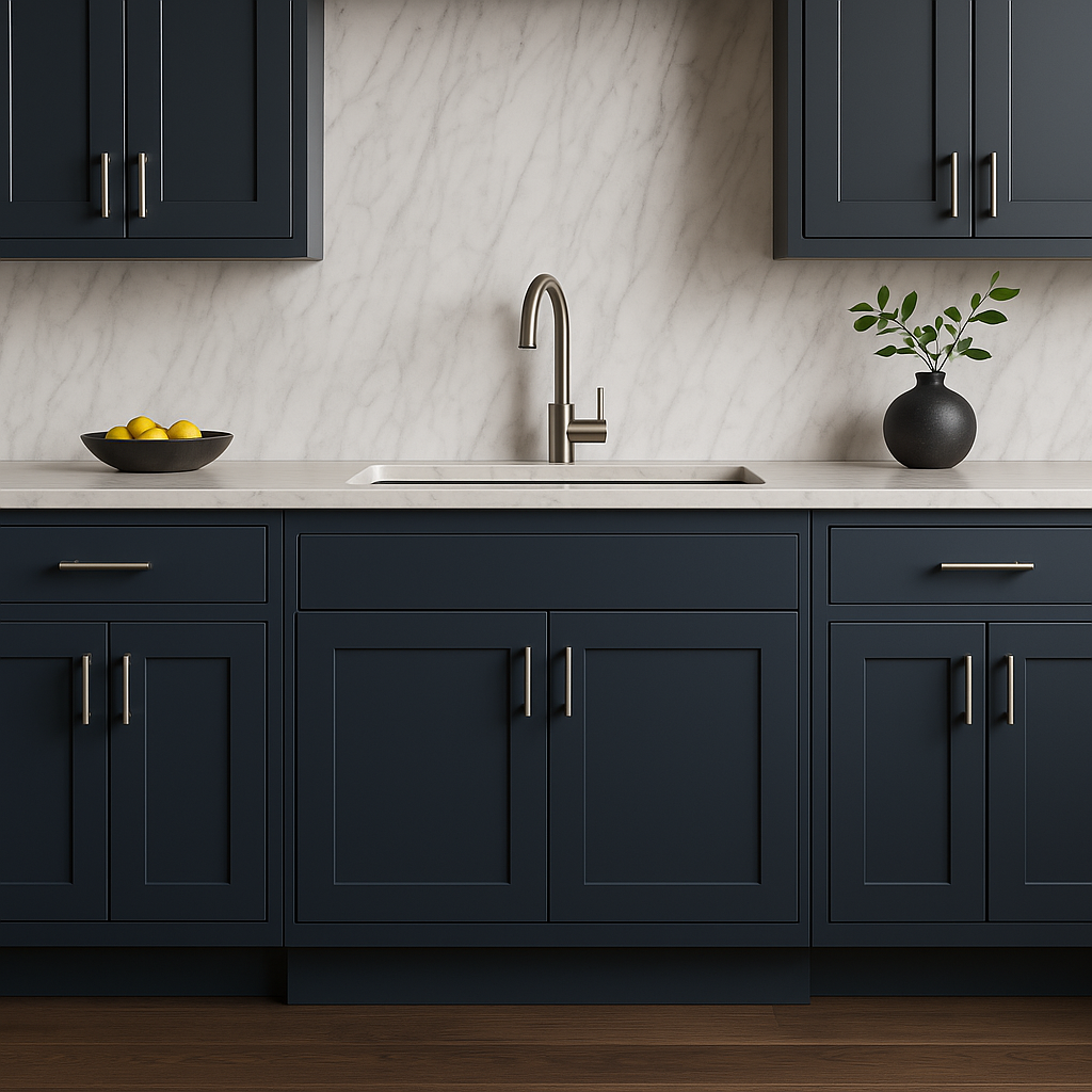 Hampton Bay Avondale 36 in. Ink Blue Shaker Sink Base Cabinet