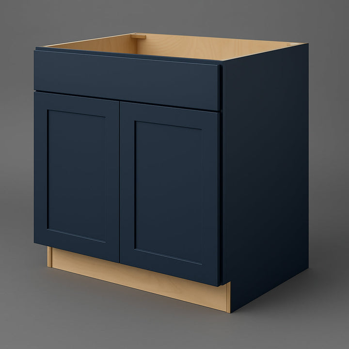 Hampton Bay Avondale 36 in. Ink Blue Shaker Sink Base Cabinet