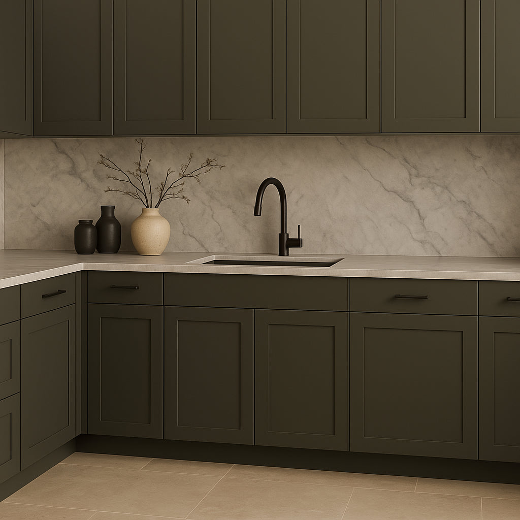 Hampton Bay Avondale 30-inch Fern Green Shaker Base Kitchen Cabinet