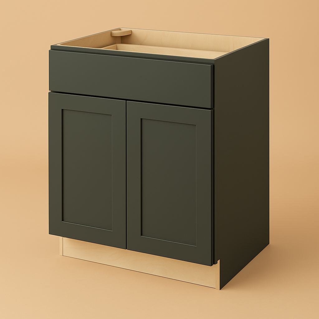 Hampton Bay Avondale 30-inch Fern Green Shaker Base Kitchen Cabinet